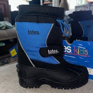 totes Kids Blue and Black Rain & Snow Boots